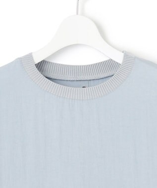 J.PRESS YORK STREET 【WOMEN】ワッシャーニットコンビ ワンピース ダルブルー系