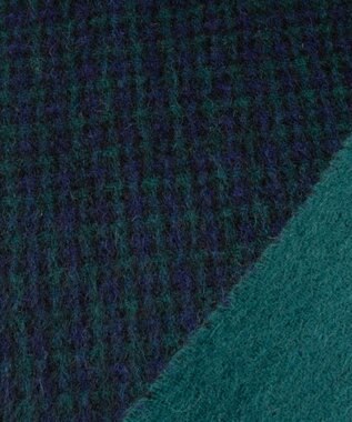 AURORA WEB限定 ウール リバーシブル プチマフラー ネイビーチェック×グリーン