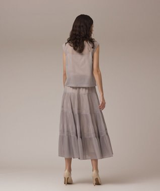 GRACE CONTINENTAL プリーツティアードスカート ベージュ