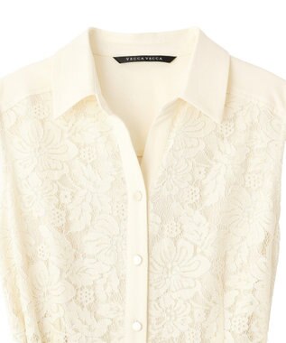 YECCA VECCA レース切替ジレワンピース Ivory