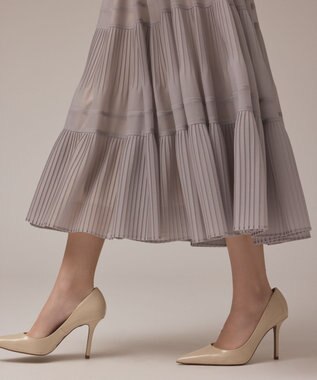 GRACE CONTINENTAL プリーツティアードスカート ベージュ