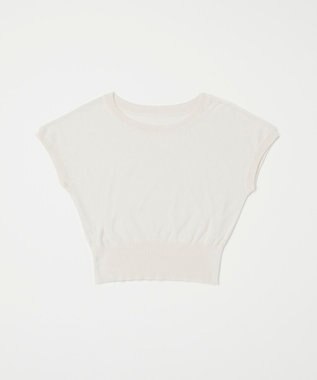 TOQUE 25SS新作〈大草直子さんアドバイザー〉シルク×コットンニットフレンチスリーブ ホワイト
