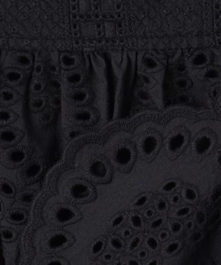 23区 【洗える】コットンエンブロイダリー キャミソール ブラック系