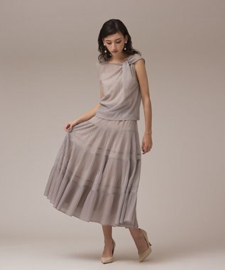 GRACE CONTINENTAL プリーツティアードスカート ベージュ