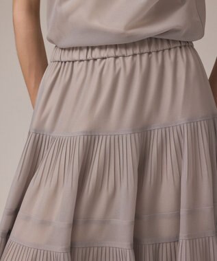 GRACE CONTINENTAL プリーツティアードスカート ベージュ
