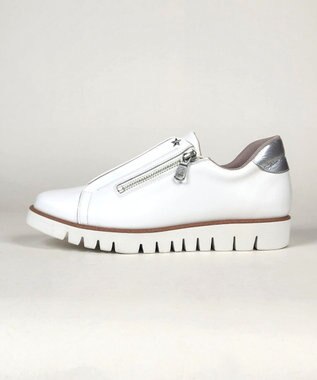 Dominic3 センターゴムサイドジップ レザースニーカー ブラック