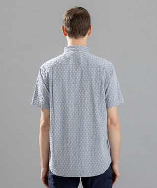JOSEPH HOMME シガーカッタージャガード　ウイングカラー半袖シャツ ライトグレー系