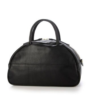 UNBILLION ペルケ perche / ガーメントレザー・サスティナブル2wayハーフムーンボストンM ブラック