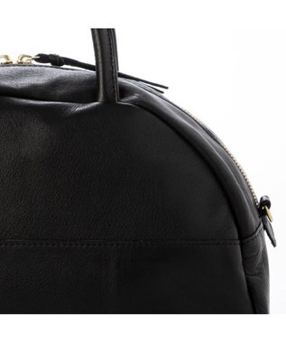 UNBILLION ペルケ perche / ガーメントレザー・サスティナブル2wayハーフムーンボストンM ブラック