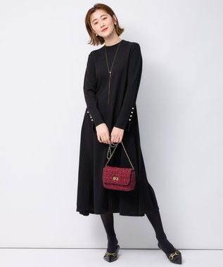 23区 GIOLICAツイード チェーンショルダーバッグ レッドミックス