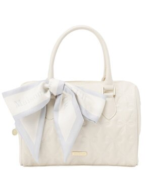 Maison de FLEUR スカーフ付きリボンキルティング2Wayボストン Ivory
