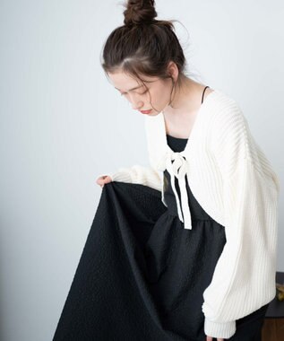 WEGO リボンニットボレロ ホワイト