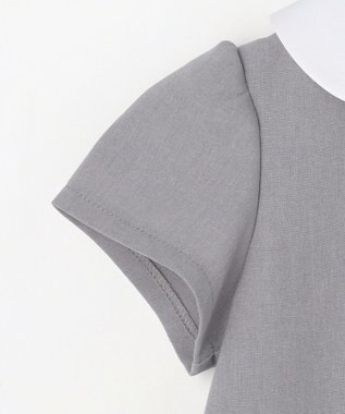 ANY KIDS 【2点セット】ノーカラー ボレロジャケット+襟付き ワンピース グレー