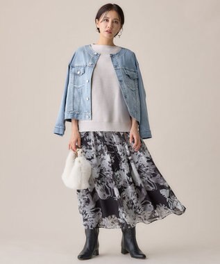 自由区 L 【WEB限定・洗える】コットンストレッチホールガーメントニット ベスト ベージュ系