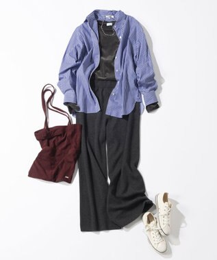 23区 L 【見上愛さん着用/洗える】カシミヤブレンド ニット パンツ グレー系