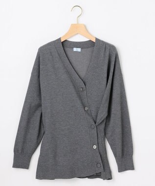 組曲 【加藤ローサさん着用 / 2WAY】スムースストレッチカシュクール カーディガン グレー系
