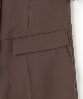 ICB L 【接触冷感・UVケア・吸水速乾・防シワ・洗える】 ドレープツイル オールインワン チョコレート系