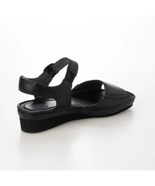 ing <ing>【WEB限定】【サスティナブル】ウエッジヒールレザーサンダル ブラック