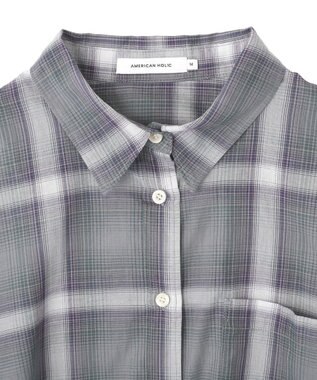 AMERICAN HOLIC 【3WAY】シアーチェックシャツ Green