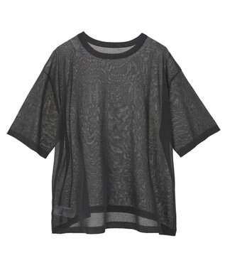 earth music&ecology 【接触冷感】ロゴ刺繍シアープルオーバ Charcoal Gray