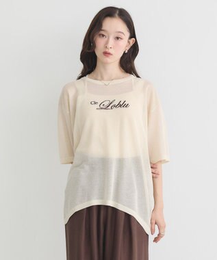 earth music&ecology 【接触冷感】ロゴ刺繍シアープルオーバ Light Beige