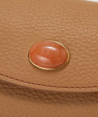 TOPKAPI 【TOPKAPI】gemdrops ジェムドロップ ミニエンボスレザー 天然石 三つ折り 財布 キャメル