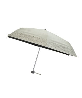 MOONBAT 晴雨兼用日傘 折りたたみ傘 ラインフラワー／遮光 遮熱 UV オフホワイト
