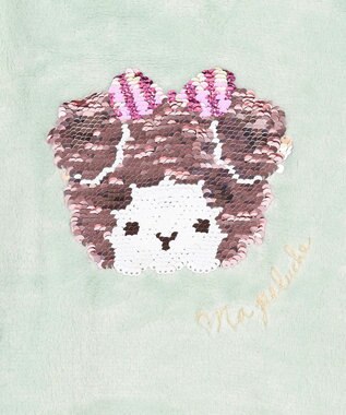 ANY KIDS 両面 フリース スパンコール トレーナー ミント×クマ