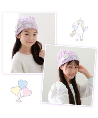 Mother garden マザーガーデン ユニコーン キッズ ニット帽子 《パープル》 パープル