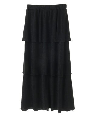 AMERICAN HOLIC ラメカットティアードスカート Black