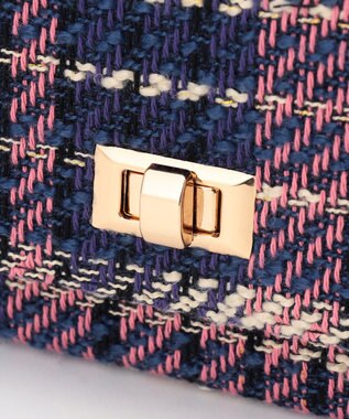 ANY SIS ツイードチェーン バッグ ピンク系チェック