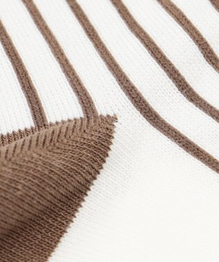 23区GOLF 【23Fondation】【WOMEN】ストライプ ショートソックス ダークブラウン系