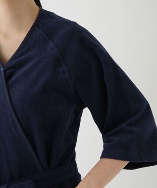 UCHINO エアリータッチ ラグランレディスローブ ダークブルー