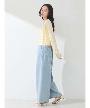 earth music&ecology ＳＥＴ２点カーディガン＋フラワーキャミ Yellow