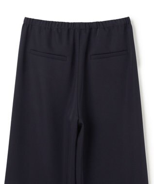 UNFILO 【ウエストゴム】ドライダブルクロス イージー ワイドパンツ ネイビー