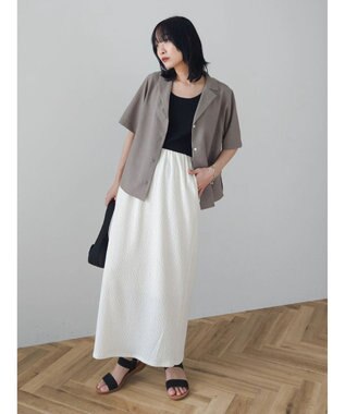 Green Parks 接触冷感　開襟シャツ Mocha