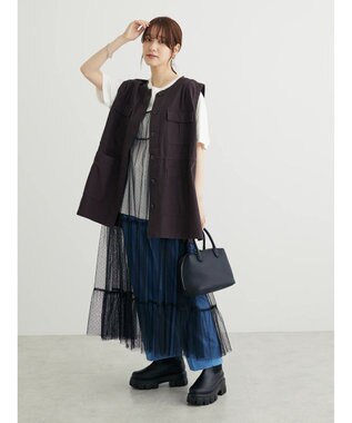 Green Parks ・ＥＬＥＮＣＡＲＥ　ＤＵＥ　２ｗａｙチュールキャミワンピ Black