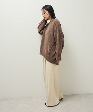 Green Parks リラックスモールニットチュニック Brown