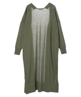 CRAFT STANDARD BOUTIQUE 裾スリットロングニットカーディガン Khaki