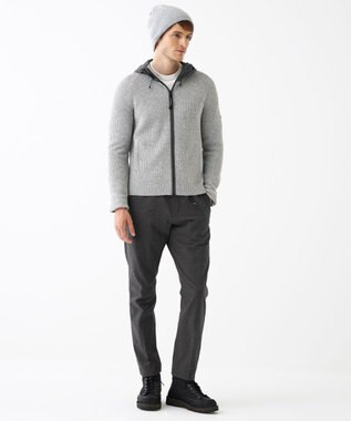 JOSEPH ABBOUD MOUNTAIN 【UNISEX】リサイクルウールポリ ニットパーカー ライトグレー系