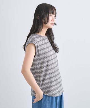 Green Parks マルチボーダーフレンチプルオーバー Gray