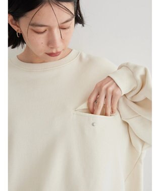 AMERICAN HOLIC ポケット付きバックドレープ裏毛プルオーバー Ivory