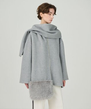 GRACE CONTINENTAL フードストールリバーコート グレー