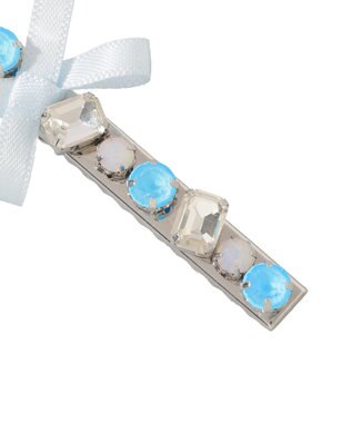 Maison de FLEUR ブルーマニアビジューリボン２セットピン Light Blue