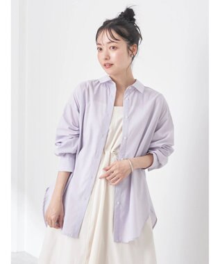 earth music&ecology ＴＲキュプラレギュラーシャツ Lavender