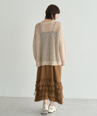 YECCA VECCA スラブメッシュルーズニット Ivory