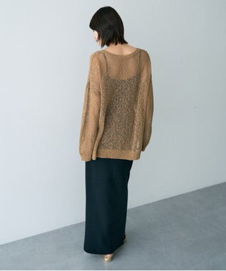 YECCA VECCA スラブメッシュルーズニット Camel