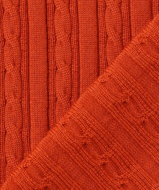 J.PRESS LADIES KNIT BASIC クルーネック カーディガン オレンジ系