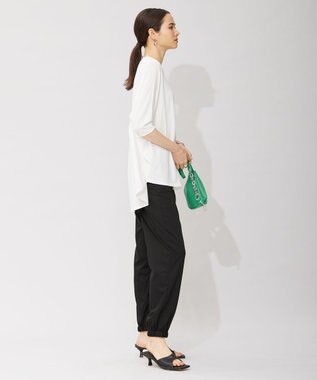 ICB 【洗える】 キュプラナイロンストレッチ ジョグパンツ ブラック系