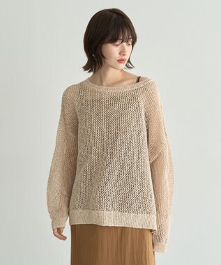 YECCA VECCA スラブメッシュルーズニット Ivory